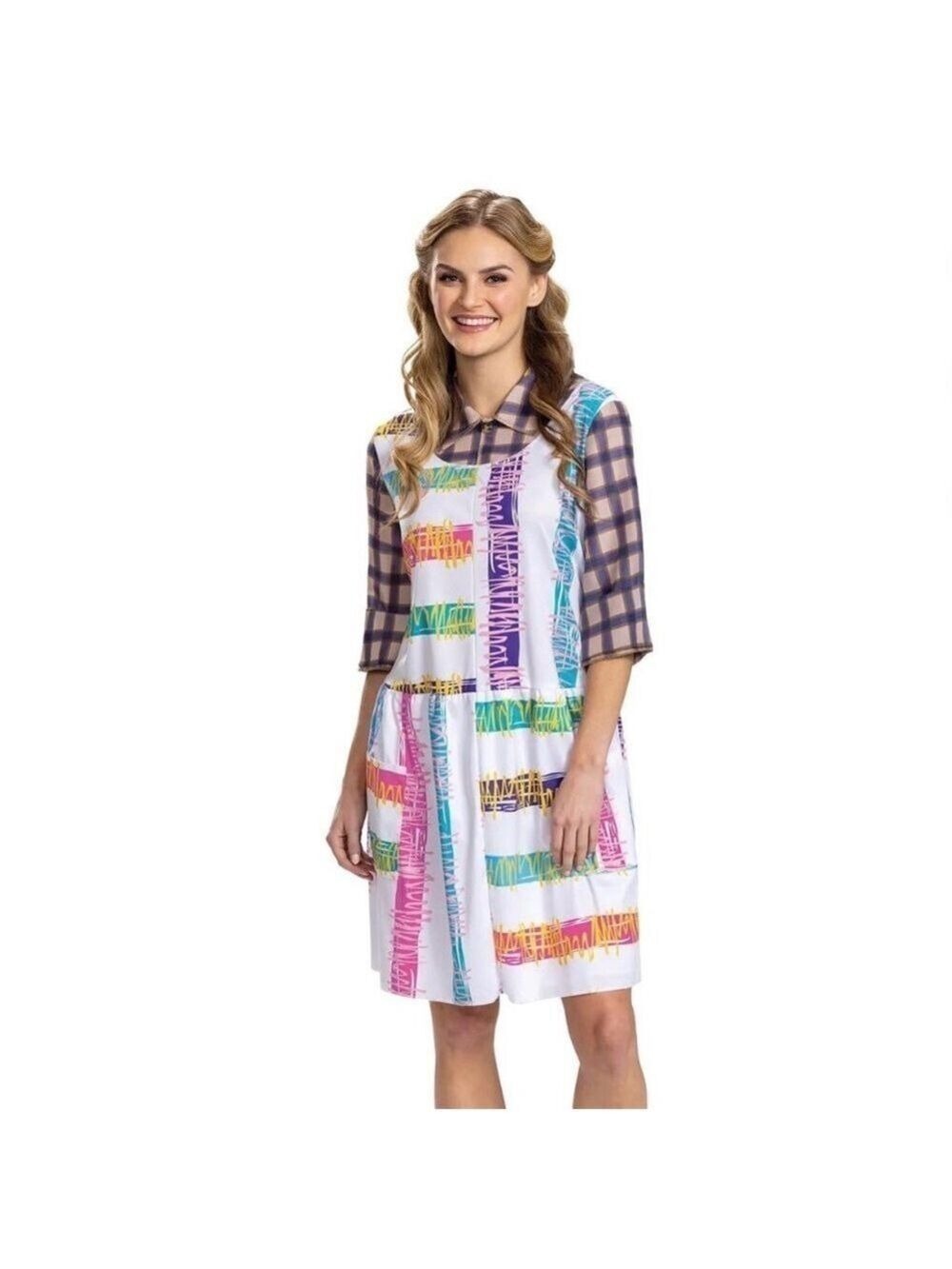 Netflix Stranger Things Dress Blue Plaid Sleeves XL Halloween